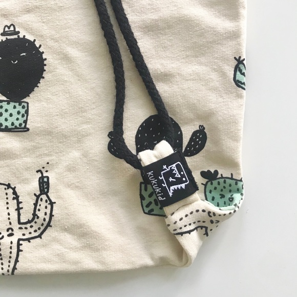 {kukukid} kids organic cactus drawstring backpack - Picture 3 of 8